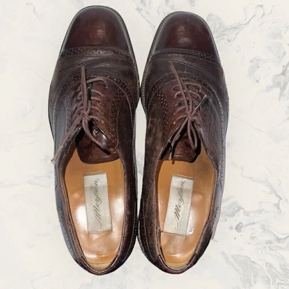 Mezlan Marquee Brown Wintip Captoe Leather Dress Shoes Oxfords Men’s Size 9.5